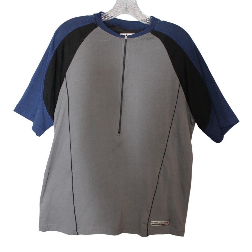 Vintage Bellwether Cyclewear Shirt Mens‎ Large 1/2 Zip Moisture Wick Made USA